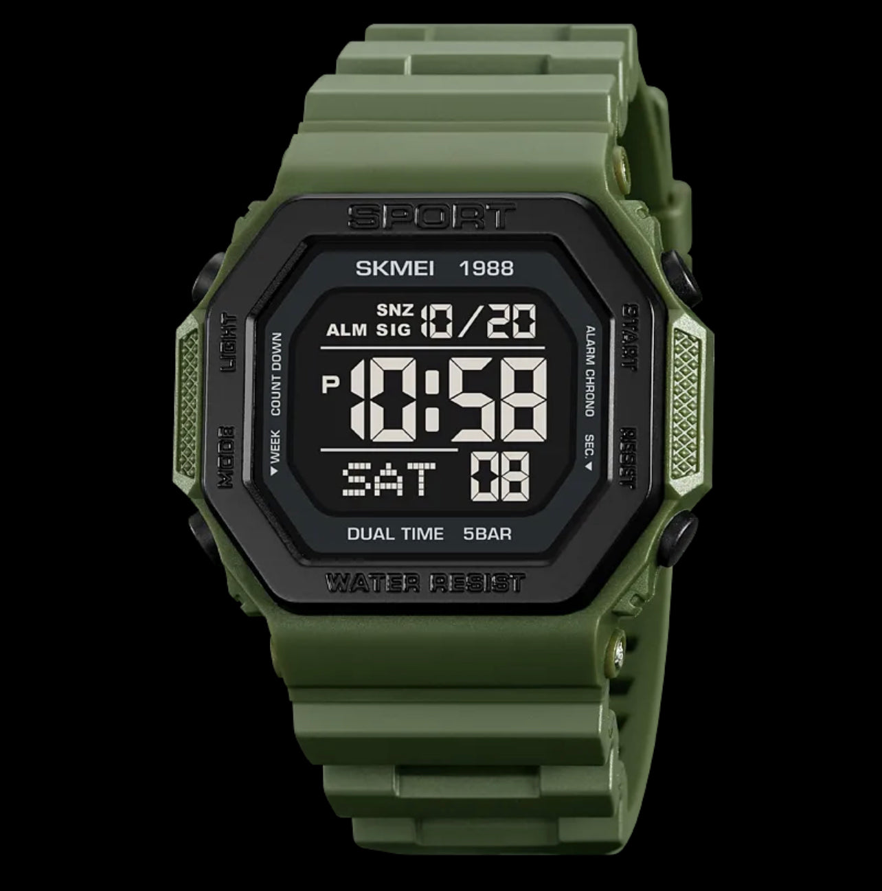 Skmei best sale green watch